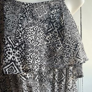 Torrid NWOT maxi scrappy sundress size 00 black and white print